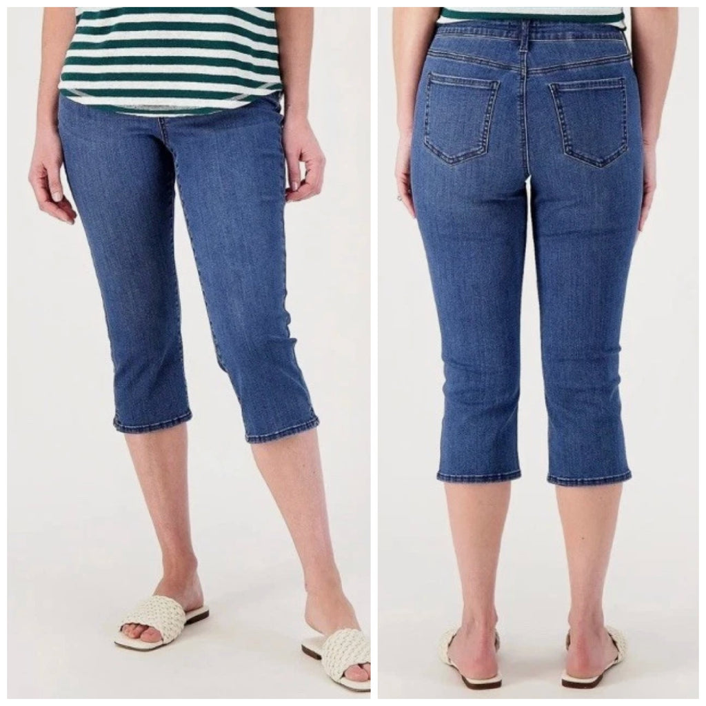 NYDJ Curves 360 Womens Slim Straight Crop Jeans Size 6 Caliente Blue NWT