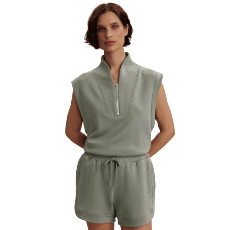 VARLEY Women's Loretta Half Zip Sweatshirt Small Green Shadow Panelled NWT