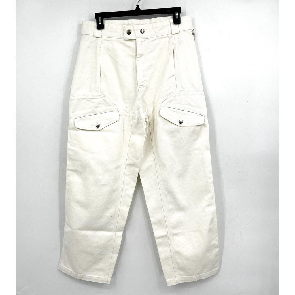 LACAUSA Women's Diego Cargo Trouser Jeans Size 8 Parchment White High Rise NWT