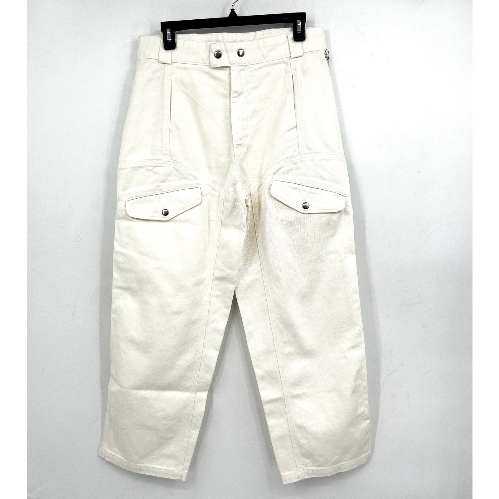 LACAUSA Women's Diego Cargo Trouser Jeans Size 8 Parchment White High Rise NWT