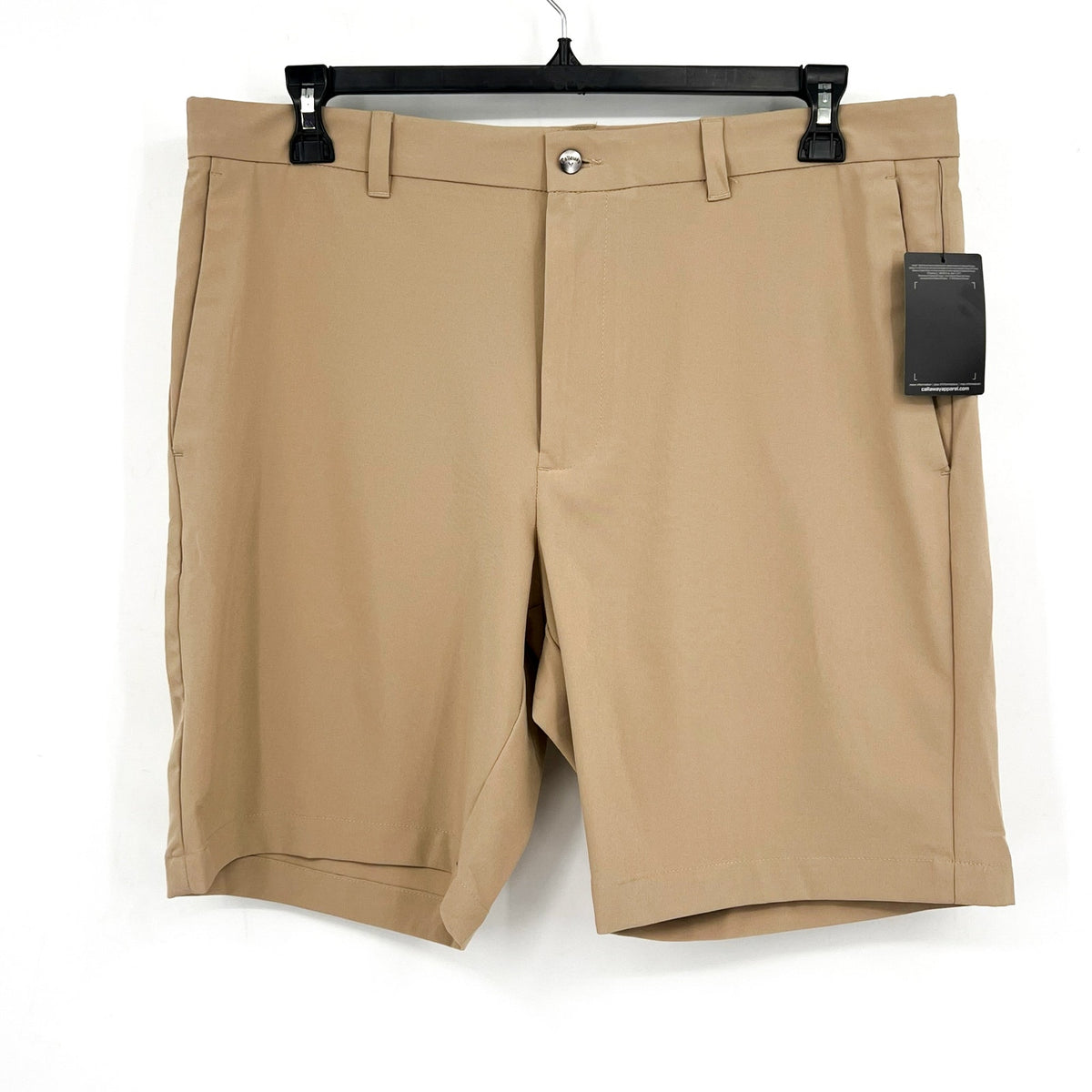 CALLAWAY Men's Golf Shorts Size 36 Tan Chinchilla 9" Inseam Flat Front NWT