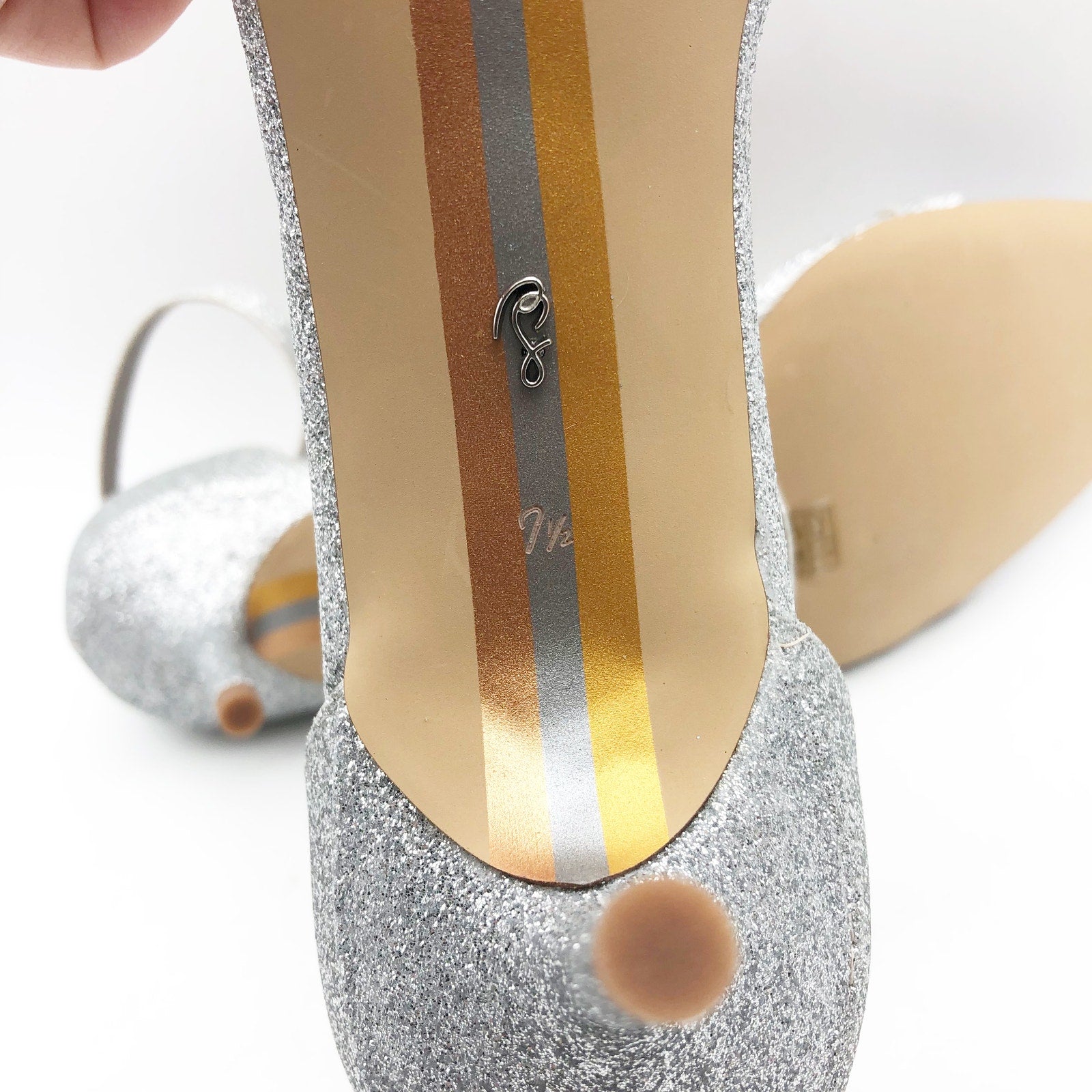 SAM EDELMAN Womens Peonie Kitten Heel Sandal 7.5 M Silver Glitter Strappy NIB