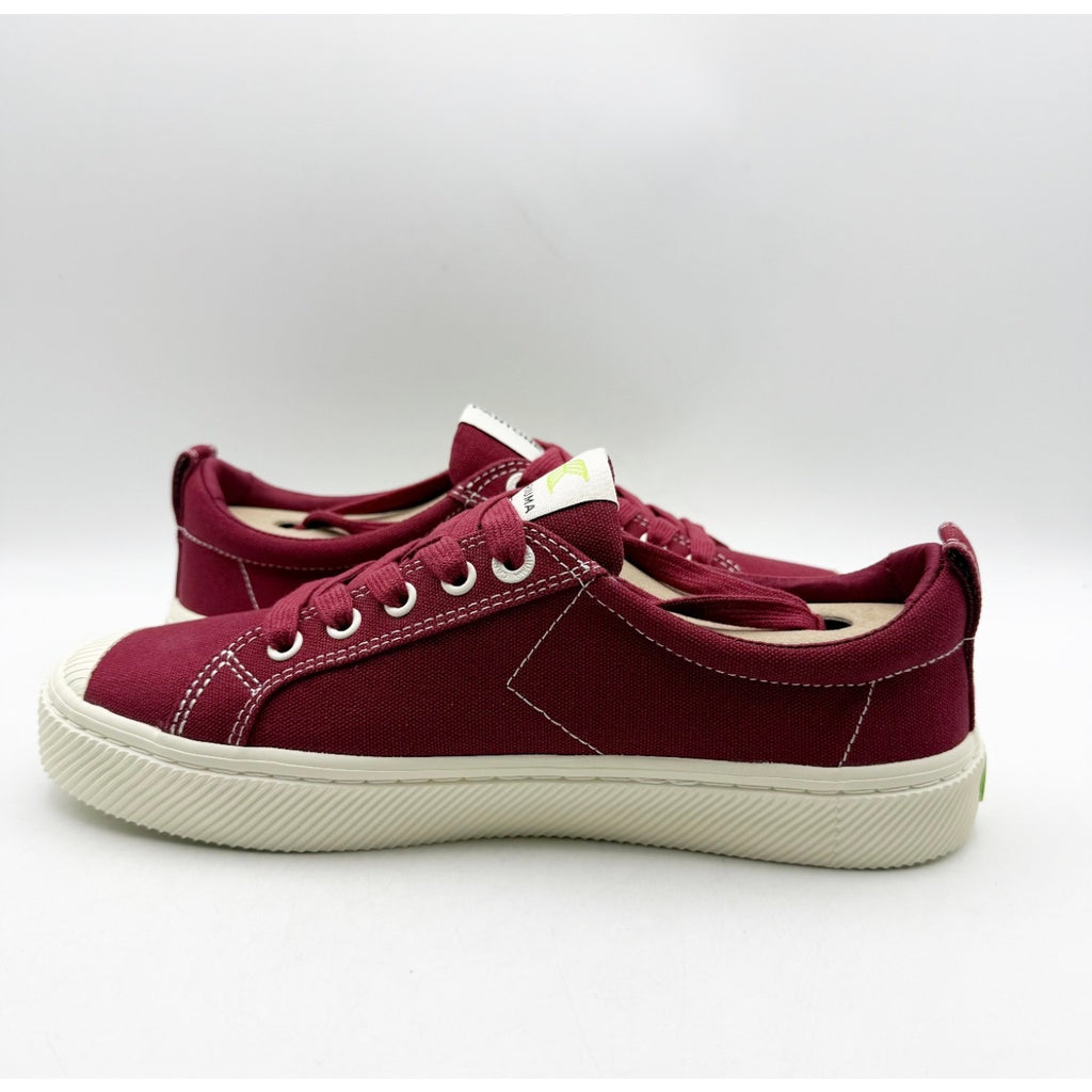 Cariuma OCA Low Canvas Sneakers Womens 9 Mens 7.5 Pantone Ruby Wine Red NIB