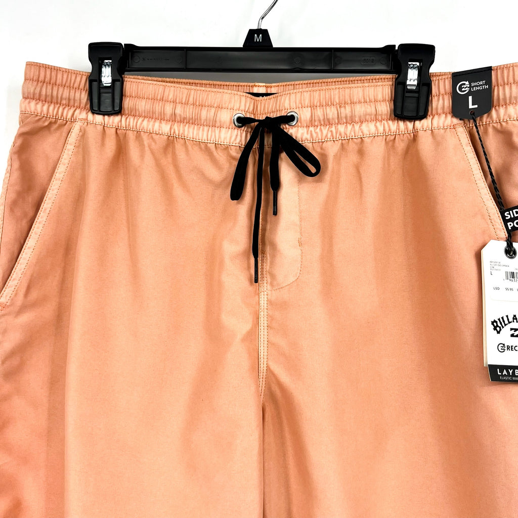 BILLABONG Men's All Day Layback Boardshort Large Orange Dusty Melon Overdyed NWT