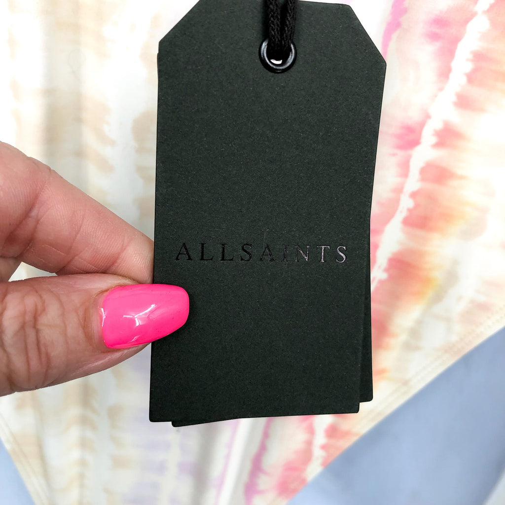 ALLSAINTS Women's Niki Marea Swimsuit One Piece Medium Rainbow Pastel NWT