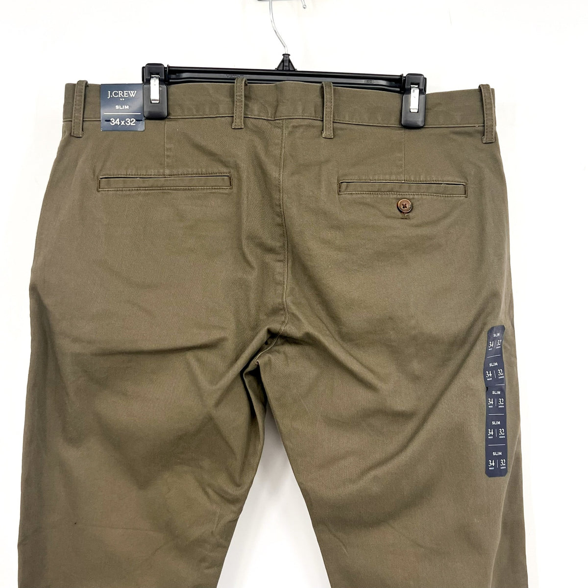 J.CREW Men's Slim-fit Flex Chino Pants 34x32 Catskill Green Flat Front H3167 NWT
