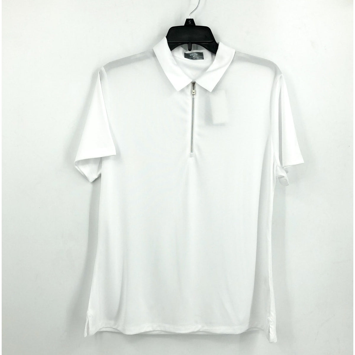CALLAWAY Quarter Zip Short Sleeve Heather Golf Polo Shirt XL Brillant White NWT