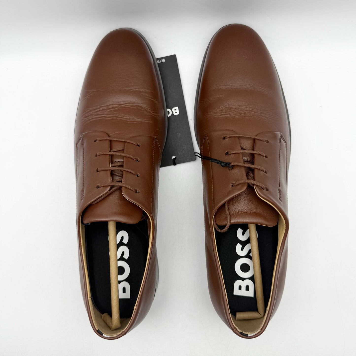 BOSS Mens Colby Derby Dress Shoes US 11 M EU 44 Brown Leather NIB