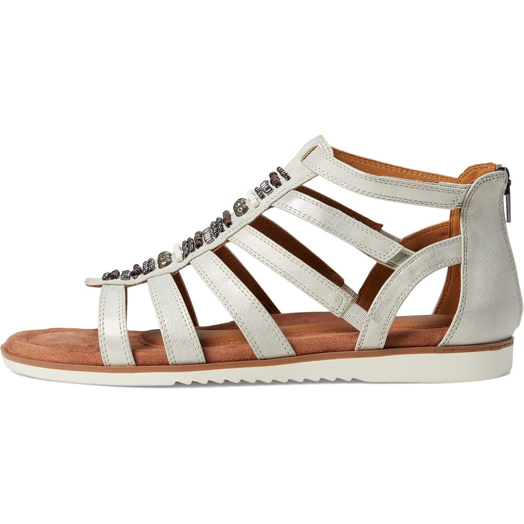 Cobb Hill Womens Zion Gladiator Sandal US 10 Taupe Metallic Beaded NWOB