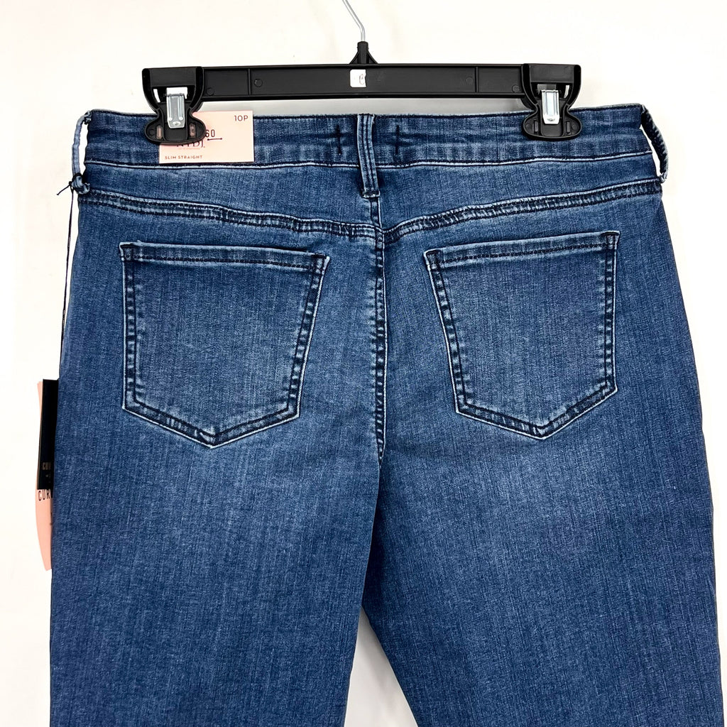 NYDJ Curves 360 Womens Slim Straight Crop Jeans 10 PETITE Caliente Blue NWT
