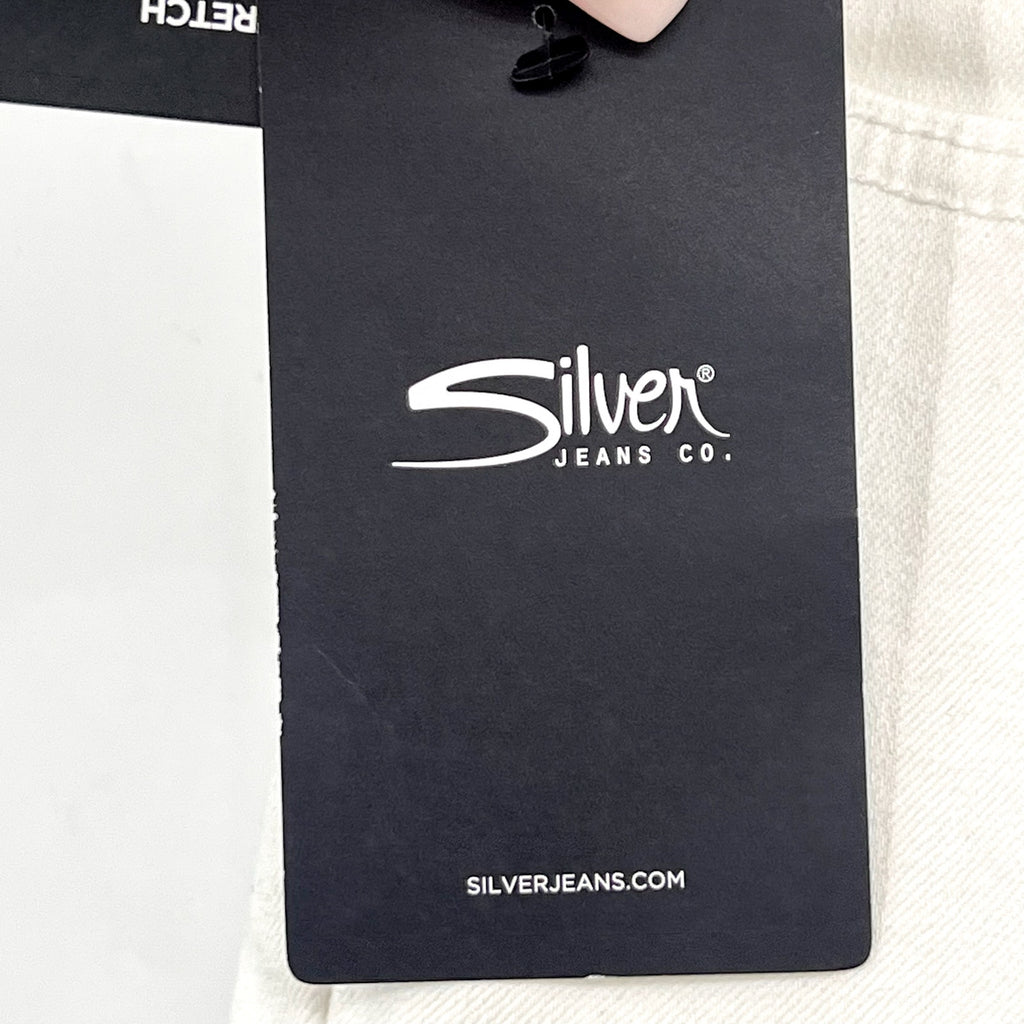 SILVER JEANS CO. Isbister Straight Leg Ankle Jeans 27x27 US 4 White Stretch NWT
