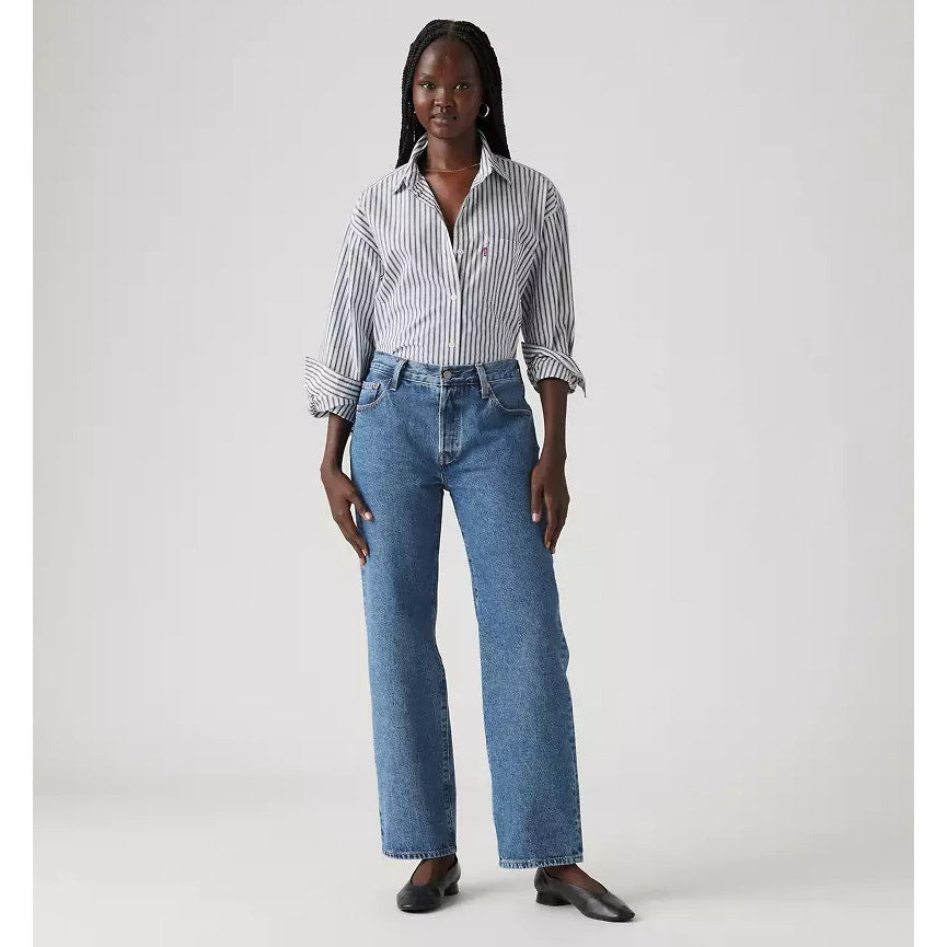 LEVI'S Womens 501 90s Ankle Jeans 32x27 US 14 Blue Shout Out Stone A91500010 NWT