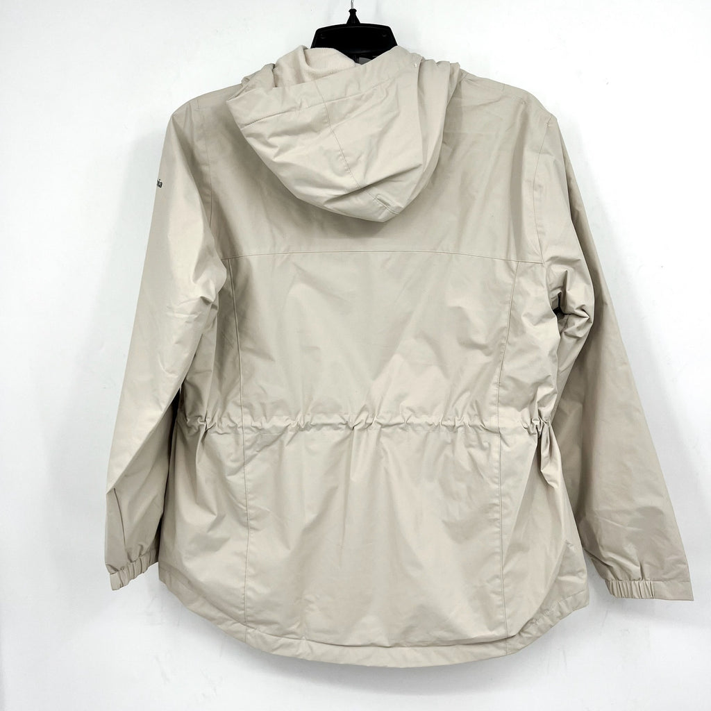 COLUMBIA Women Sweet Creek II Lined Rain Jacket Large Dark Stone Waterproof NWT