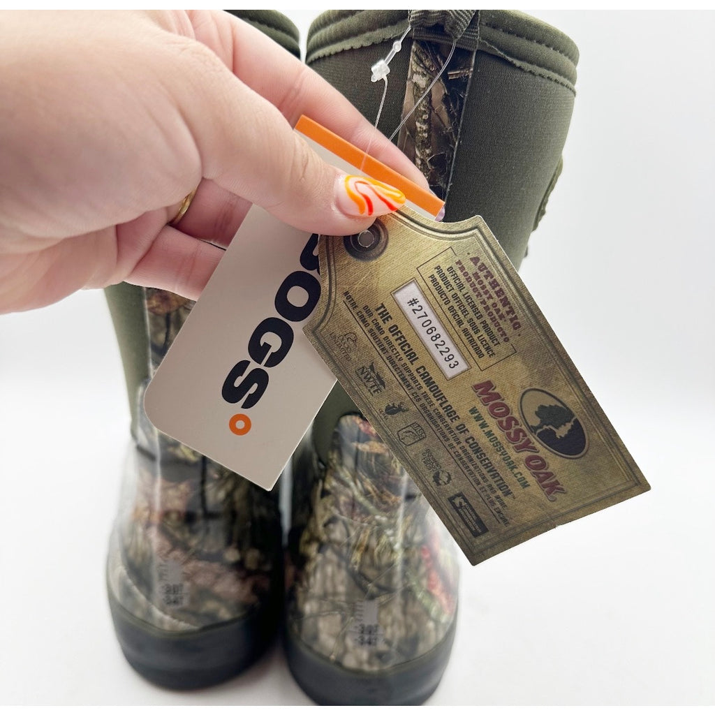 Bogs Kids Classic II Mid Boots Youth 3 Green Black Mossy Oak Waterproof NIB