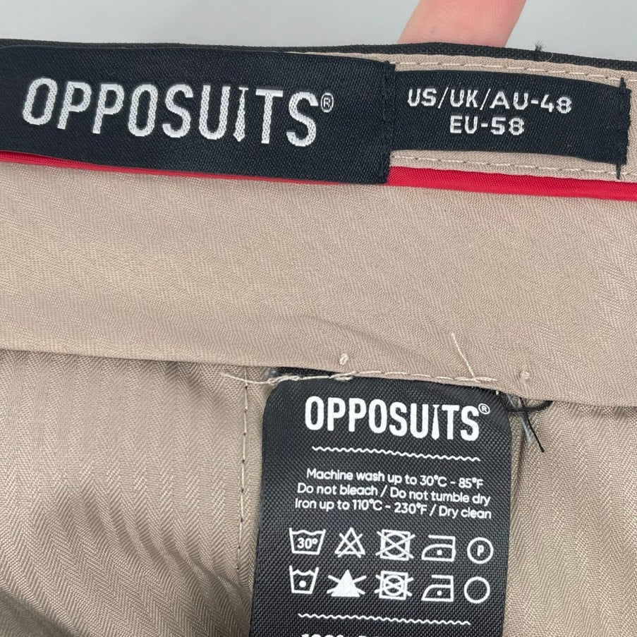 OPPOSUITS Mens Tuxedo Dress Pants 40 x 34 Black Pleated Slim Straight Leg NWOT