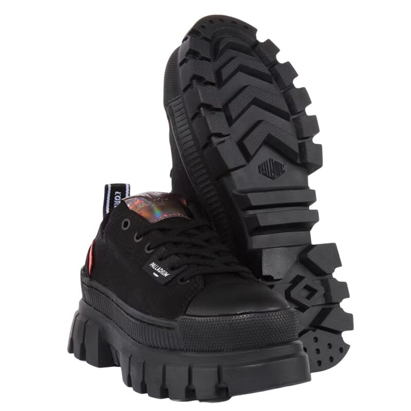 Palladium Womens Revolt Lo TX Platform Casual Sneakers Size 7.5 Black NWOB