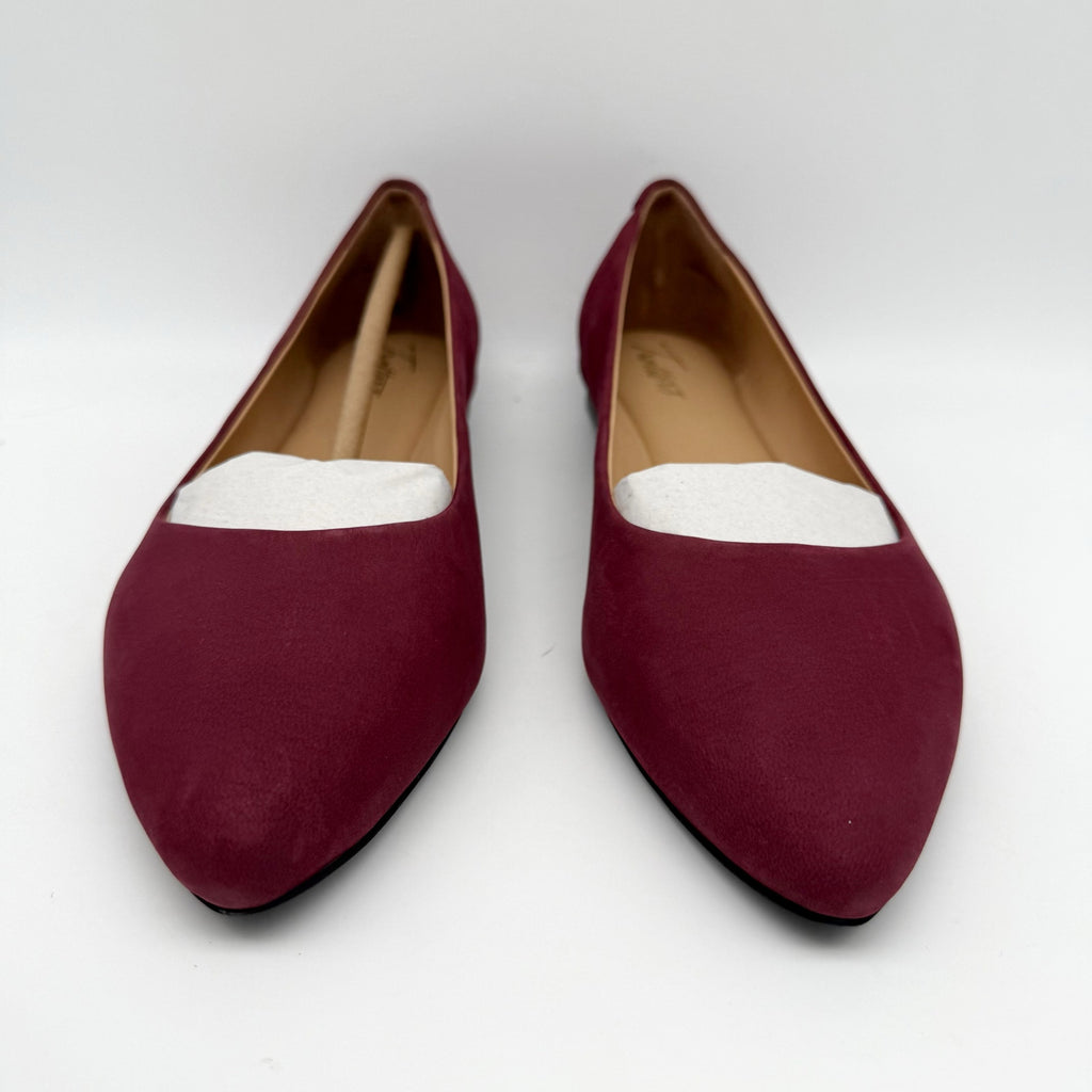 Trotters Womens Estee Flats US 9 M Dark Cherry Red Nubuck Leather NIB