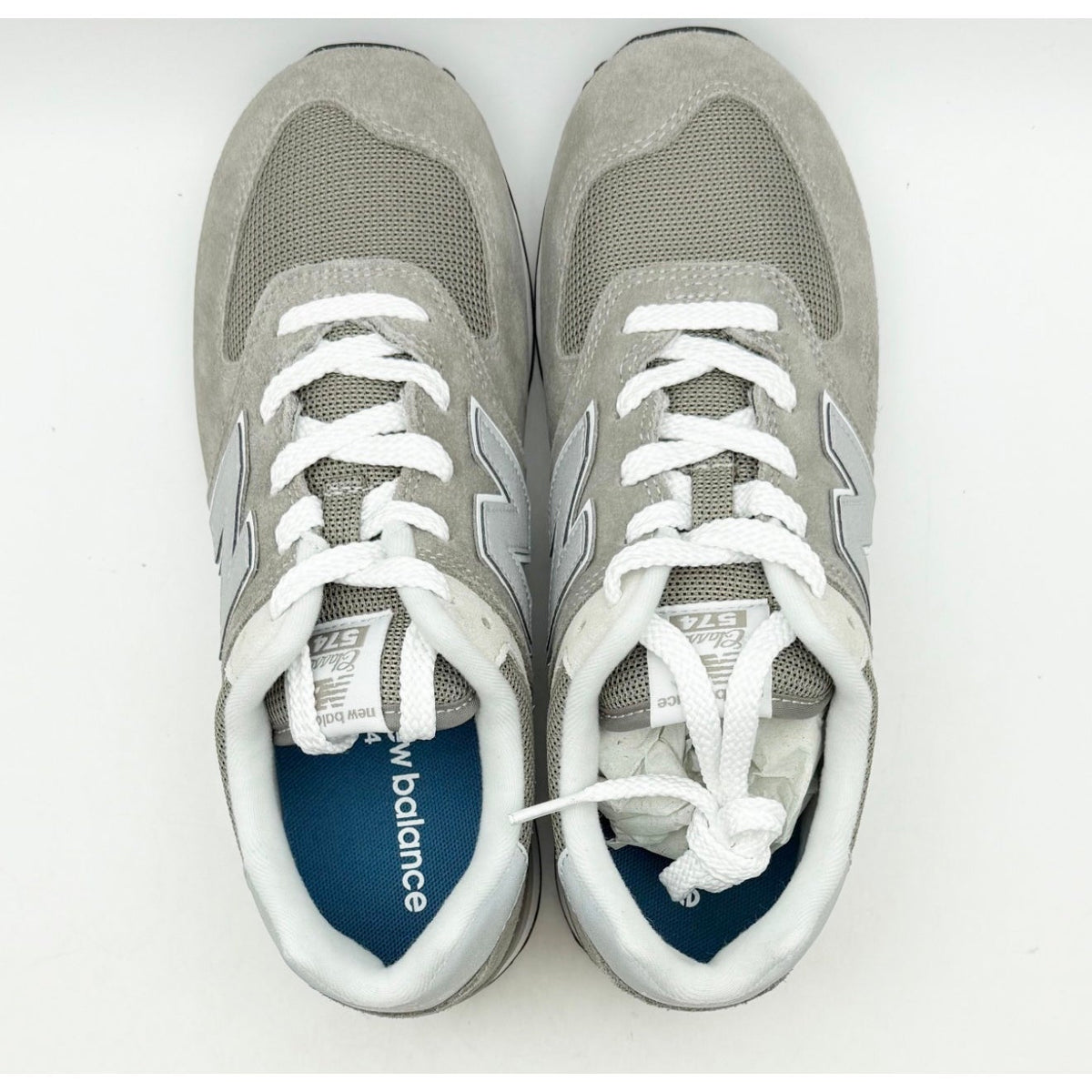 New Balance Boys Classics 574 Core Sneakers US 5.5 EU 38 Grey White Athletic NIB