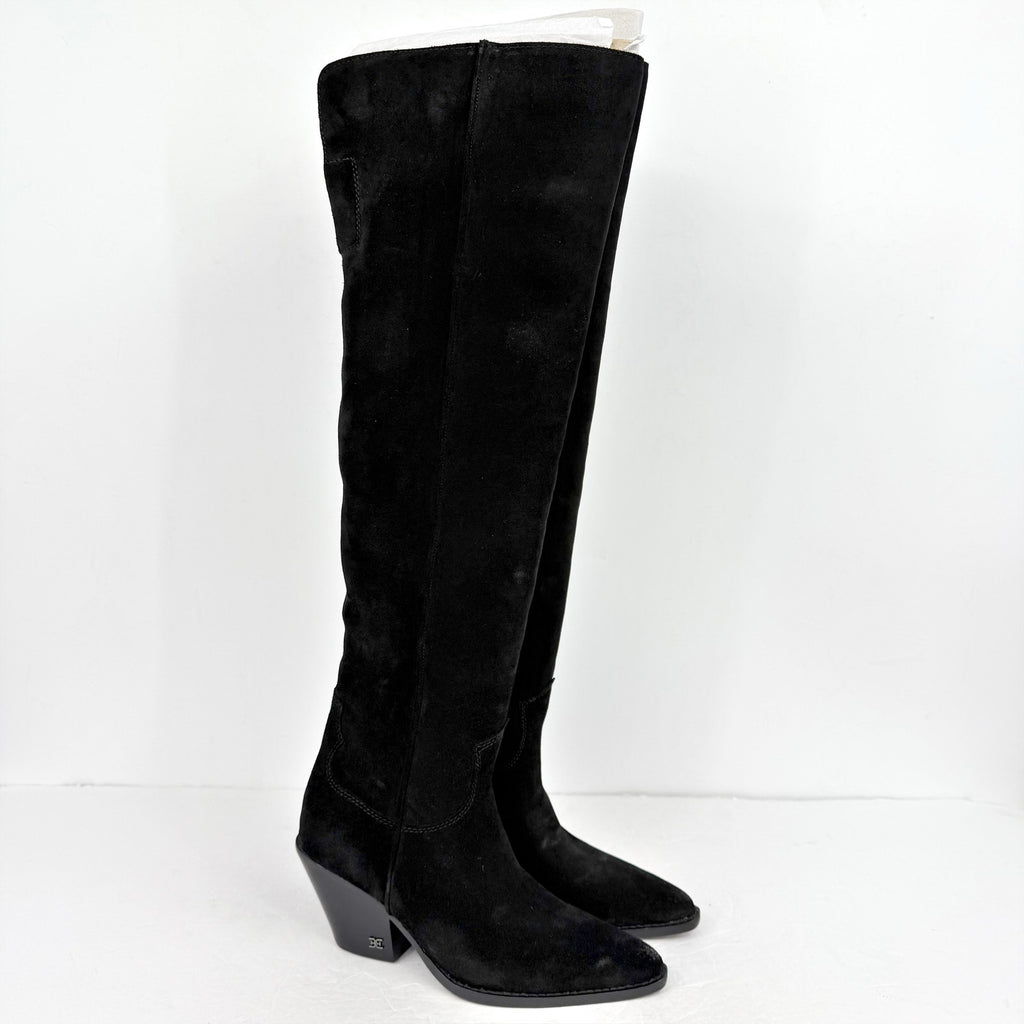 Sam Edelman Women Julee Over The Knee Boot Size 6 M Black Suede Leather NWOB