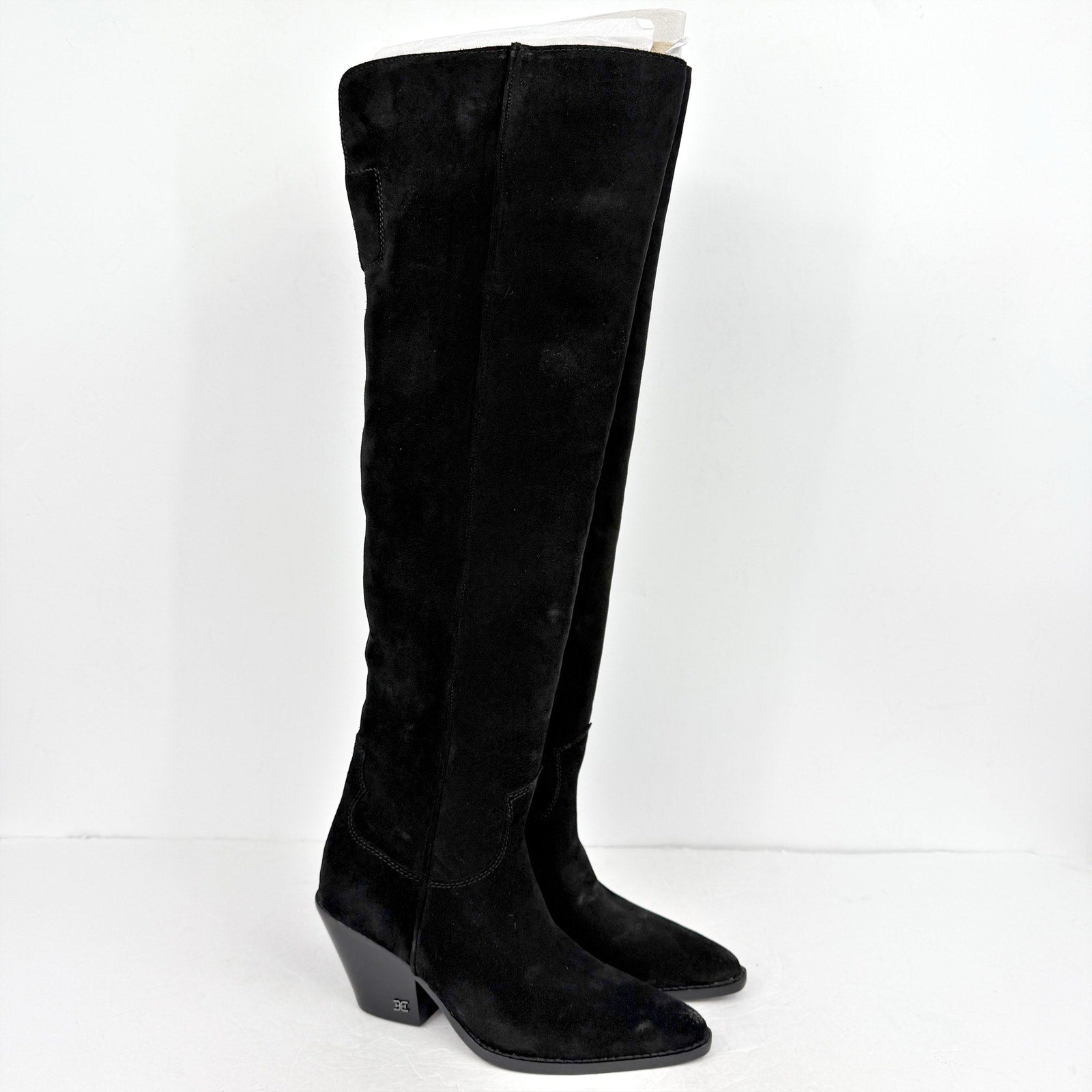 Sam Edelman Women Julee Over The Knee Boot Size 6 M Black Suede Leather NWOB
