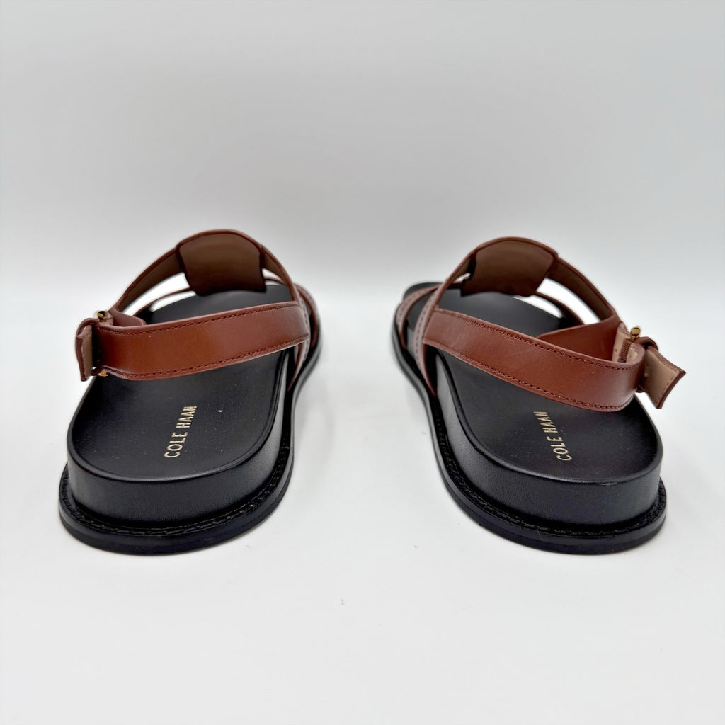 Cole Haan Womens Marlee Fisherman Sandals Size 8.5 Dark Cuoio Brown Leather NWOB