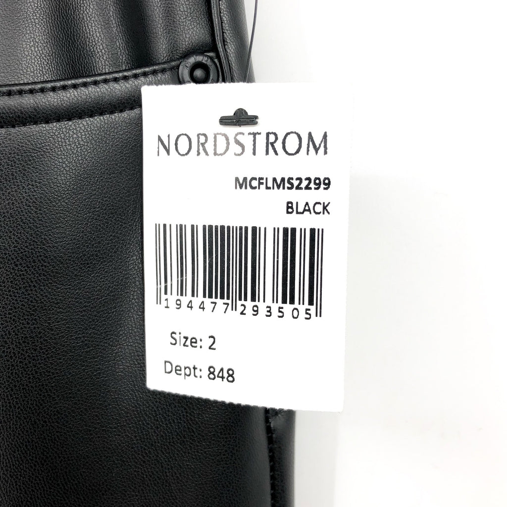 NYDJ SculptHer Marilyn Faux Leather Pants Size 2 Black Straight Leg NWT