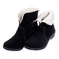 Spenco Womens Sun Valley Ankle Boots US 5.5 Wide Black Suede Sherpa Lined NIB