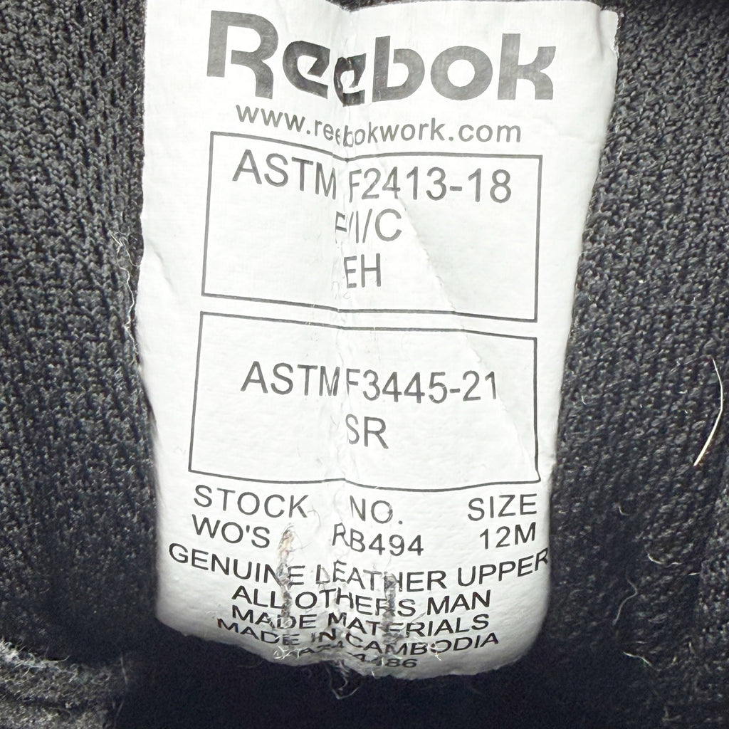 Reebok Womens High Top Work Sneakers US 12 M Black Hologram Comp Toe EH SR NIB