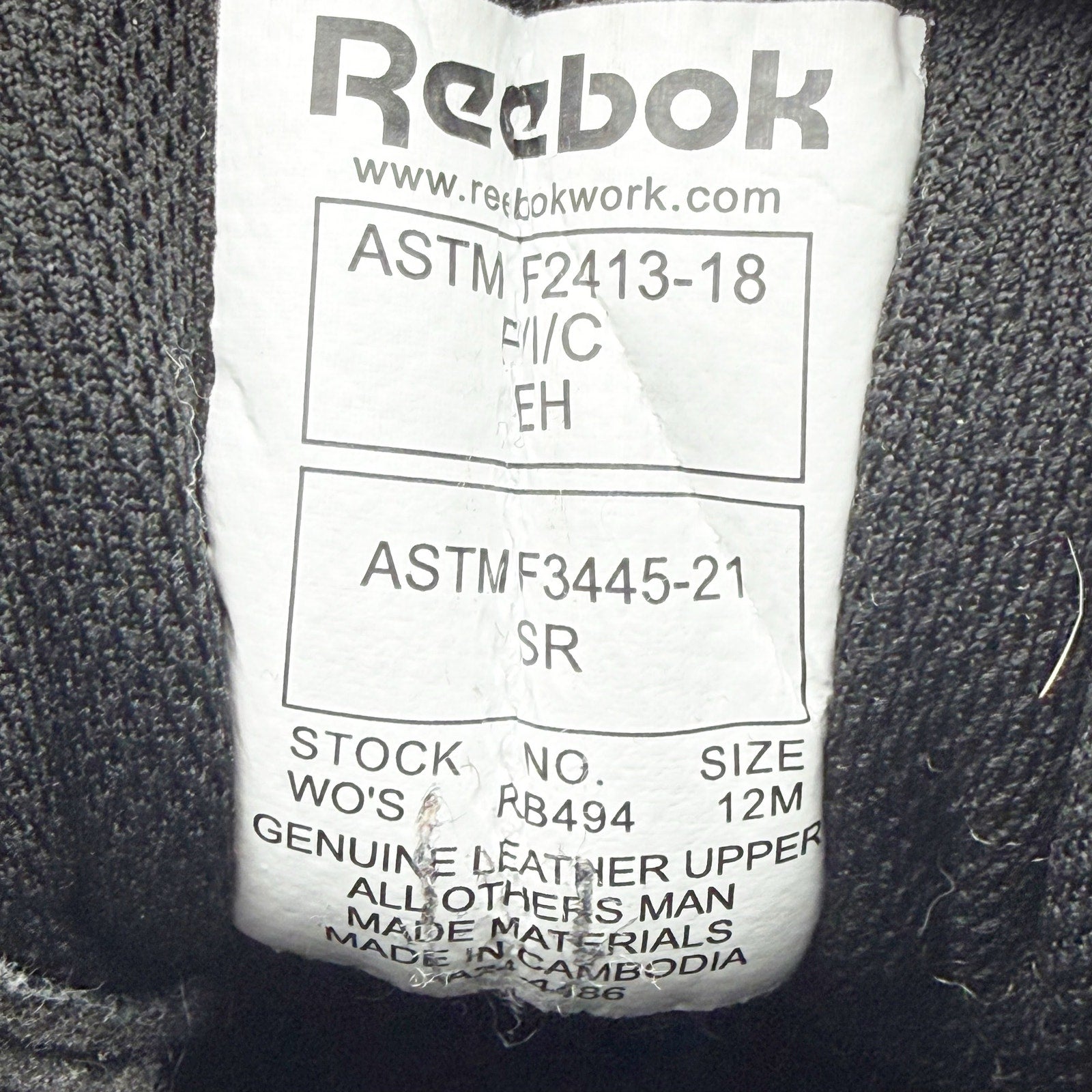 Reebok Womens High Top Work Sneakers US 12 M Black Hologram Comp Toe EH SR NIB