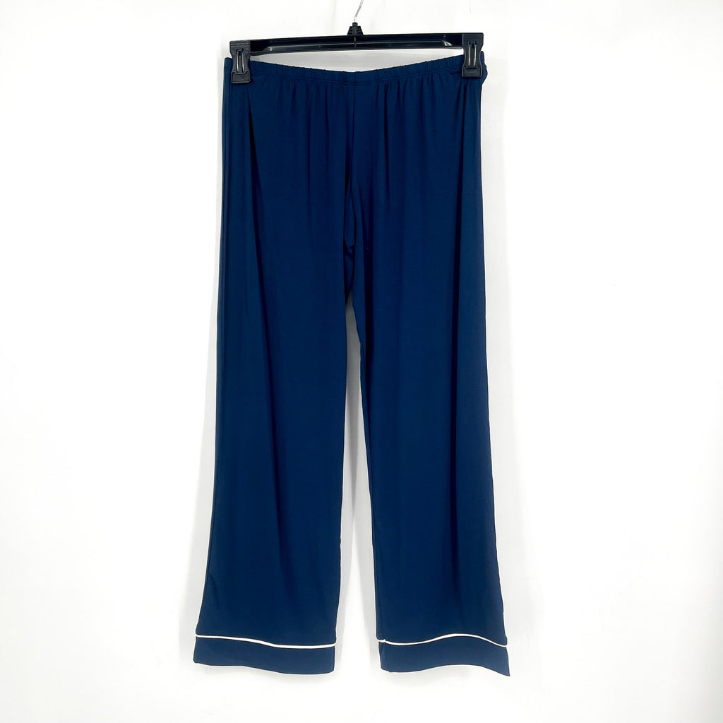 EBERJEY Women's Gisele Long PJ Set Small Navy Blue Ivory TENCEL Modal NWOT