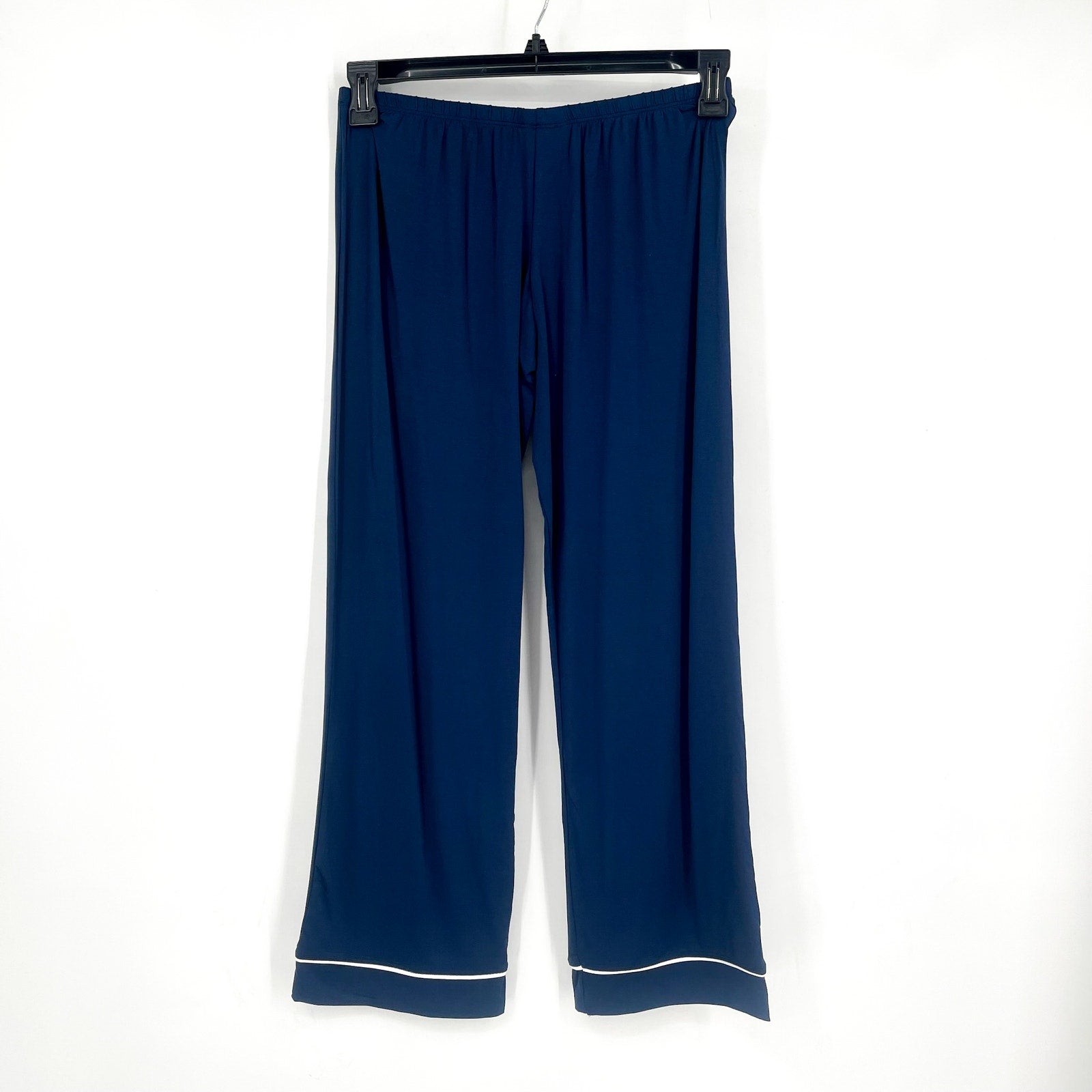 EBERJEY Women's Gisele Long PJ Set Small Navy Blue Ivory TENCEL Modal NWOT
