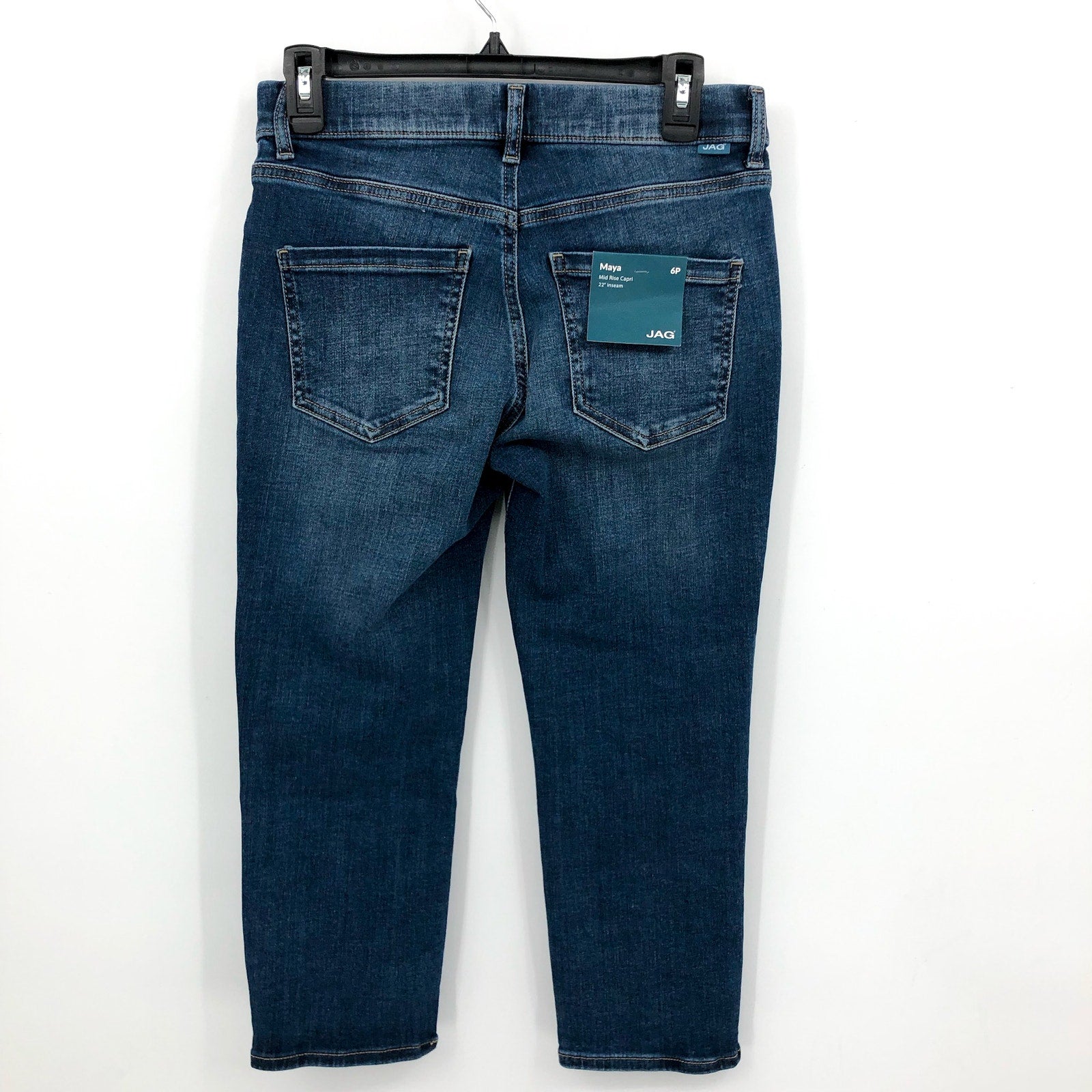 JAG Women's Maya Capri Jeans Size 6 Petite Night Blue Wash Stretch Mid Rise NWT
