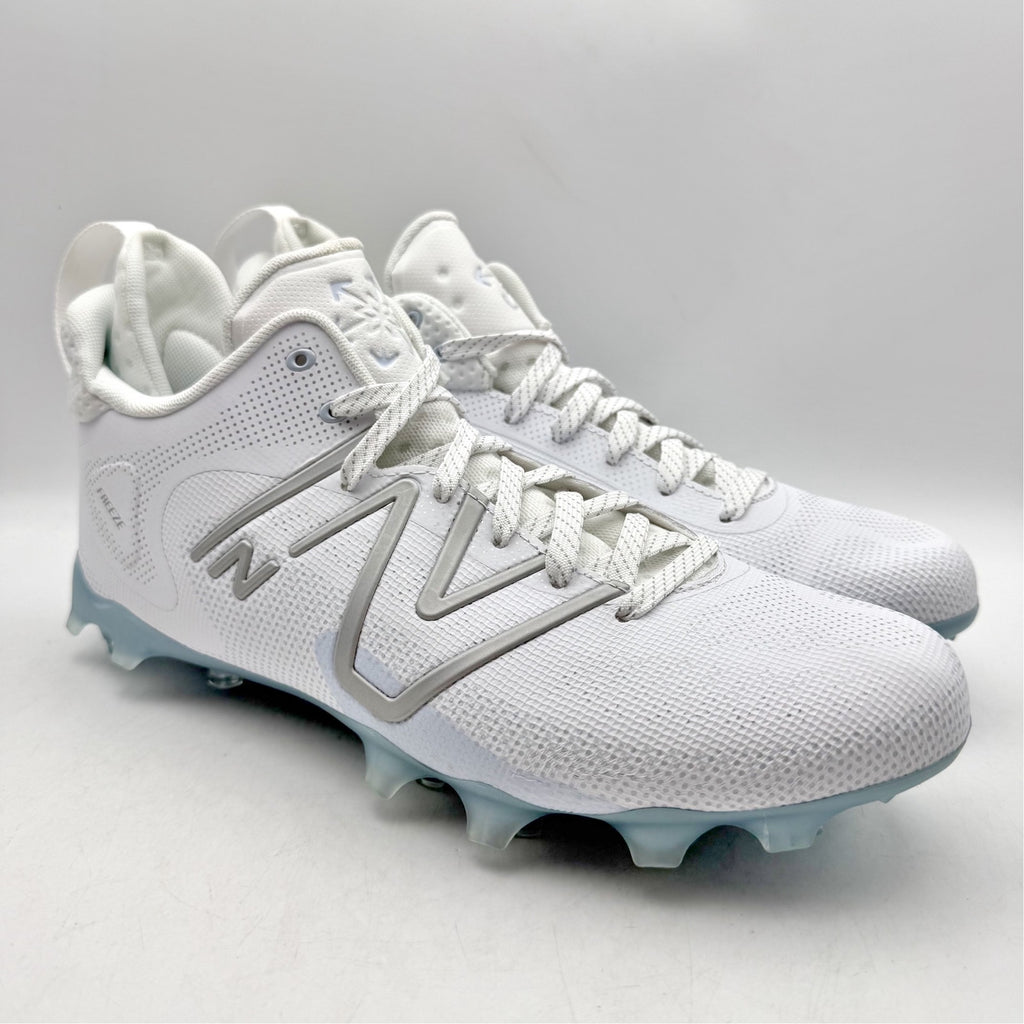 New Balance Mens Freeze 4.0 Lacrosse Cleats Size 7.5 White Blue Athletic NWOB