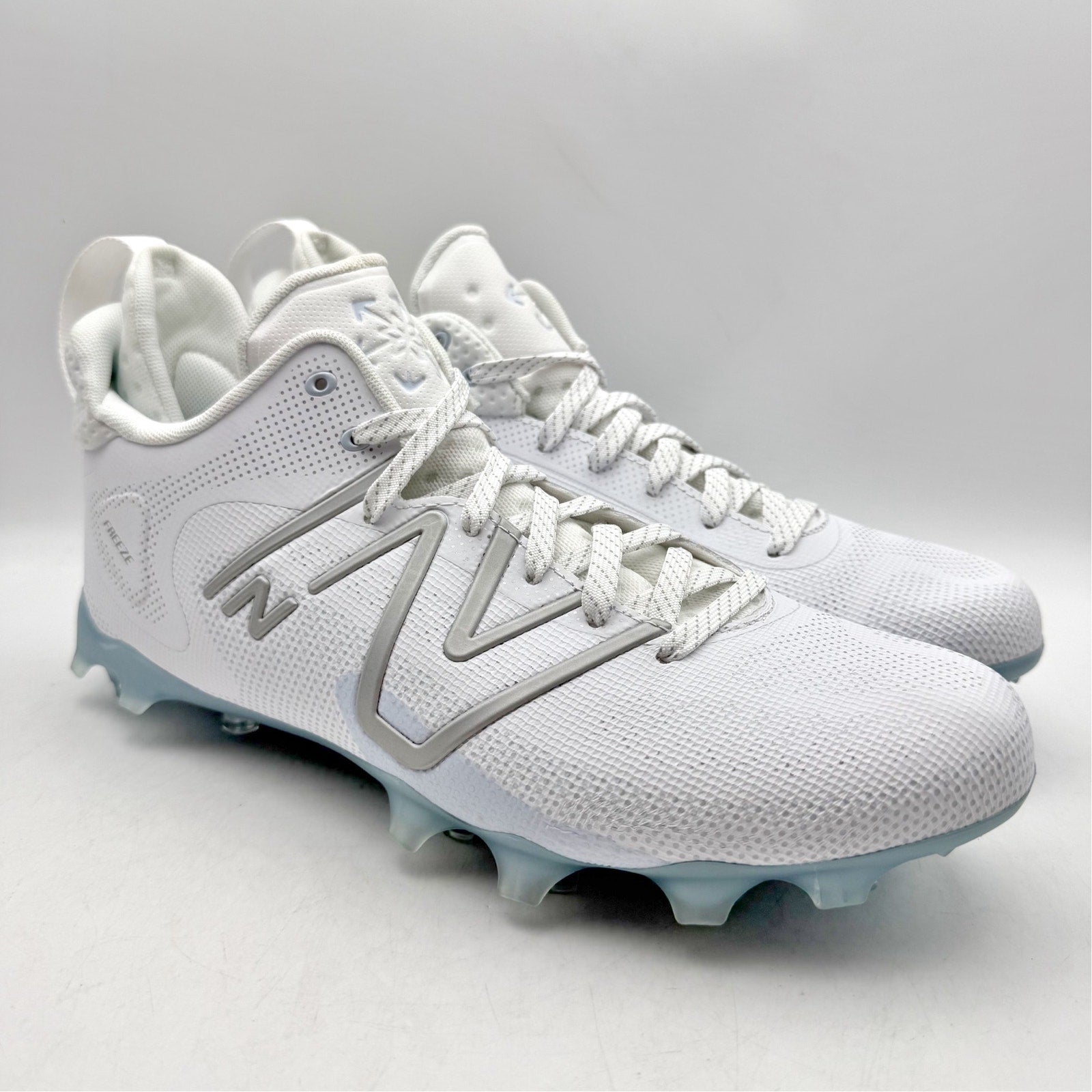 New Balance Mens Freeze 4.0 Lacrosse Cleats Size 7.5 White Blue Athletic NWOB