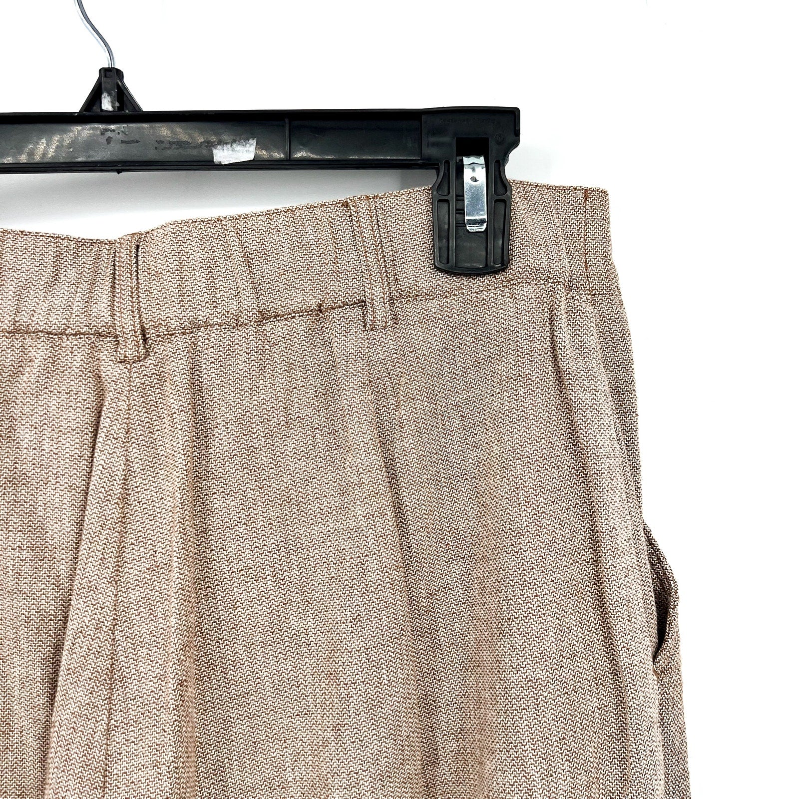 NIC + ZOE Women's Eliot Wide-leg Dress Pants 8 Petite Brown Mix Linen Cotton NWT
