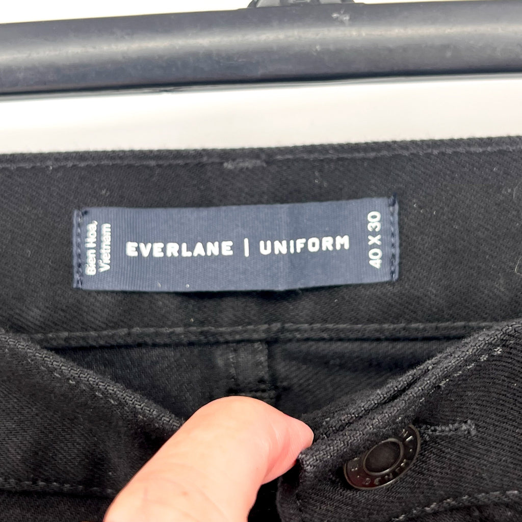EVERLANE Men's Uniform Skinny Jeans 40x30 4-Way Stretch Organic Cotton Black NWT