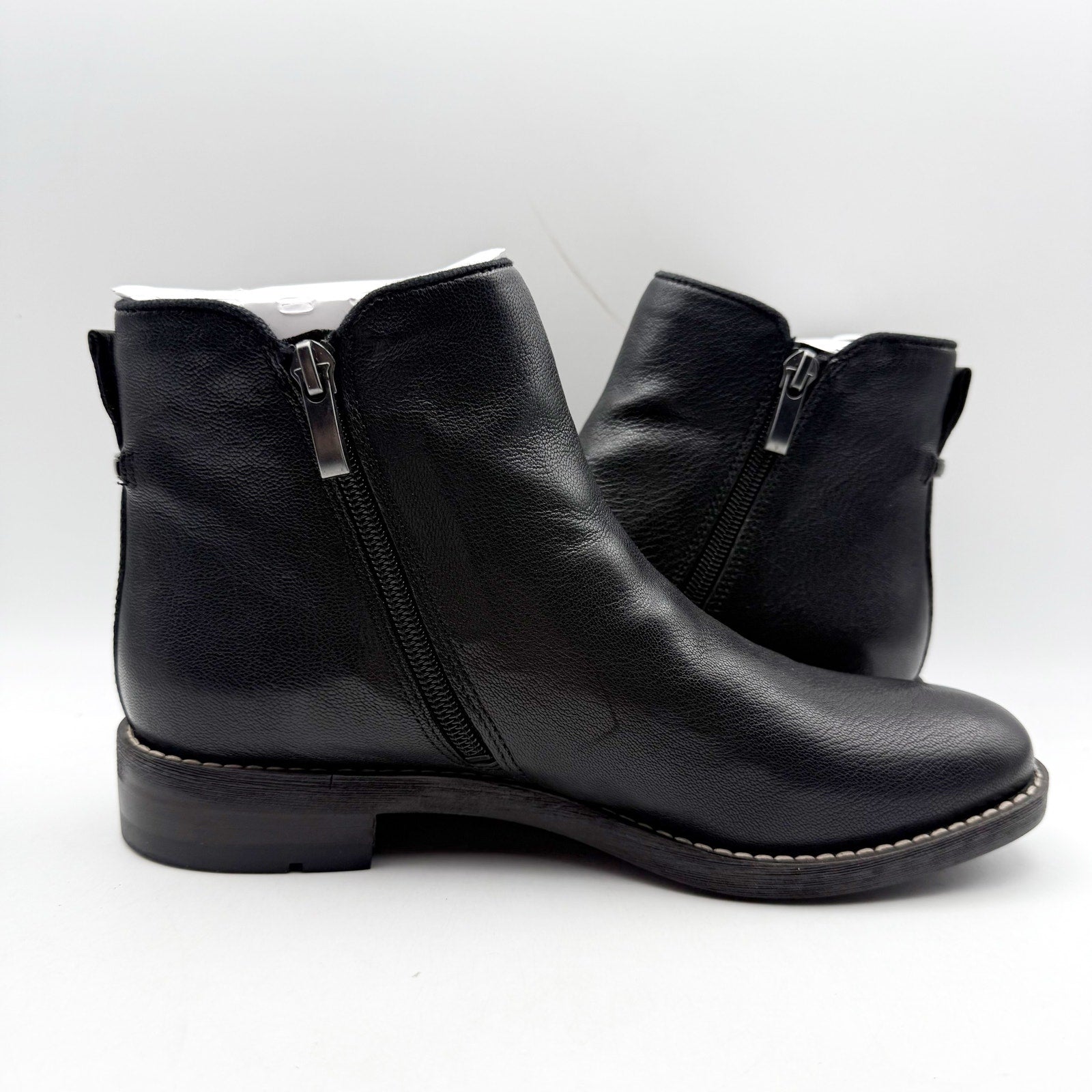Franco Sarto Womens Marcus Ankles Bootie US 7 M EU 37 Black Leather NIB