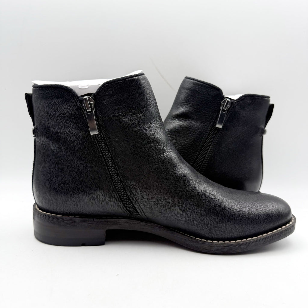Franco Sarto Womens Marcus Ankle Bootie Size 7 M EU 37 Black Leather Boots NIB