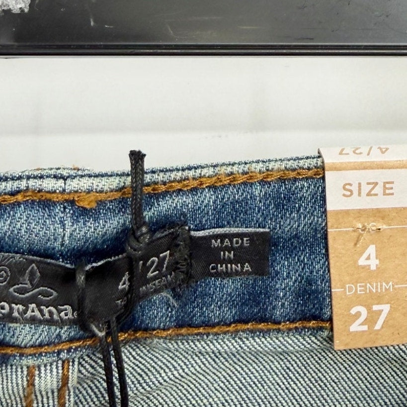 PRANA Womens Sienna Jeans 27x33 US 4 Tall True Blue Mid Rise Stretch Denim NWTf