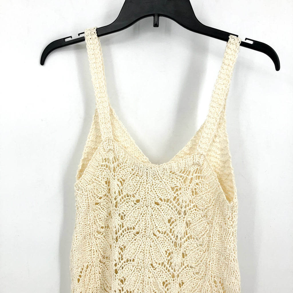 L*SPACE Women's Lisola Cover-Up Tank Dress Small Cream Crochet NWT