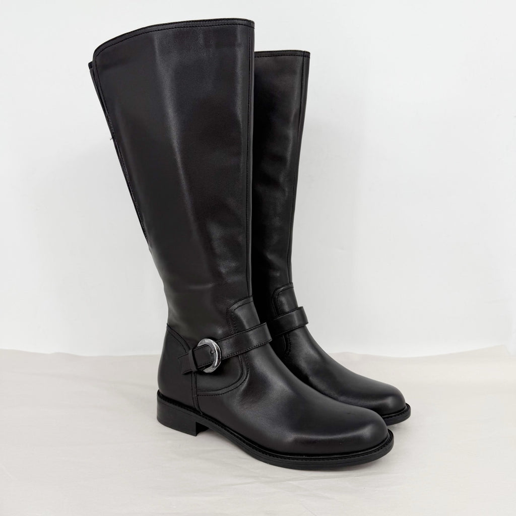 David Tate Womens Branson Knee High Boots US 12 M Black Leather NWOB