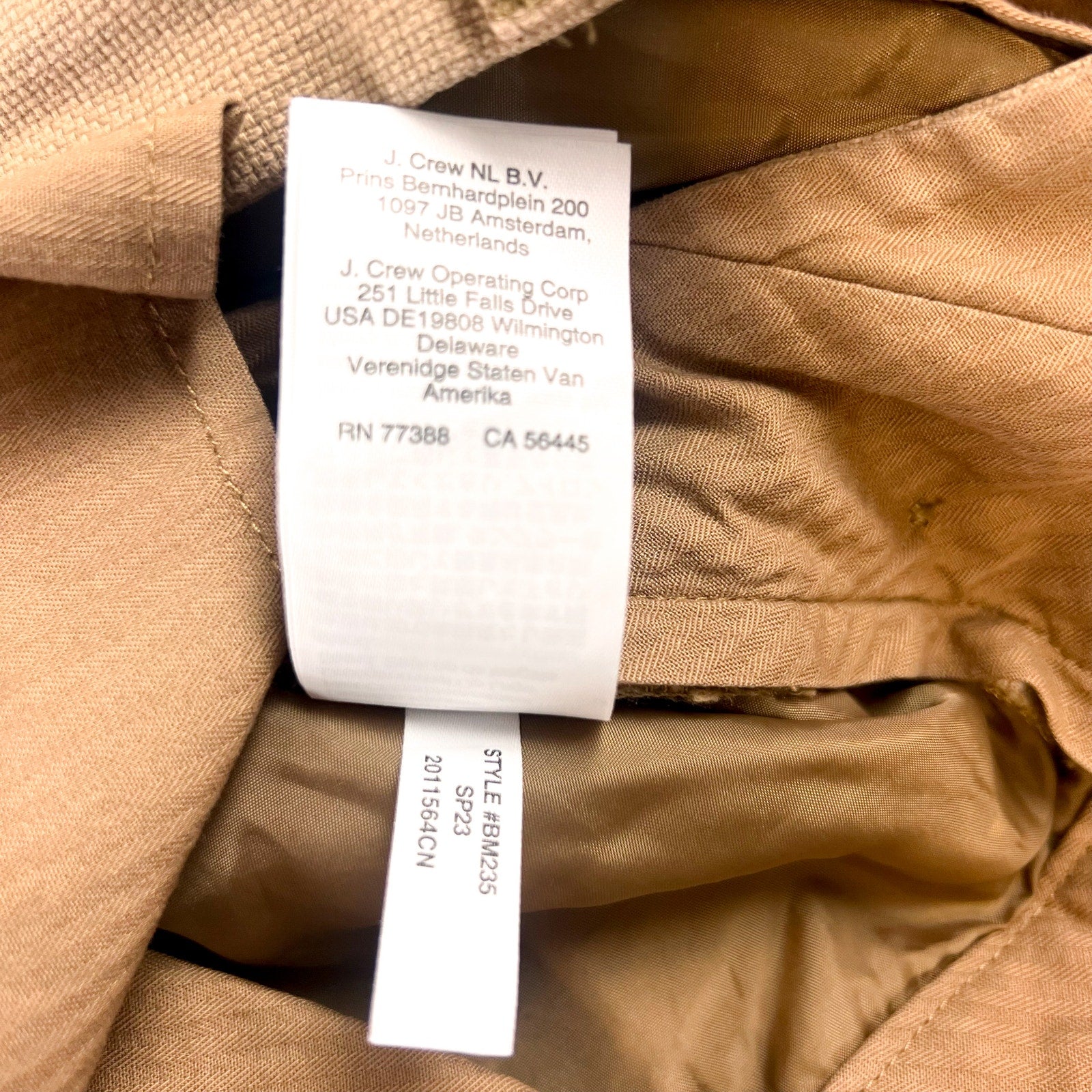 J.CREW Mens Kenmare Relaxed-fit Suit Pants 33x32 Tan Basketweave BM235 NWT