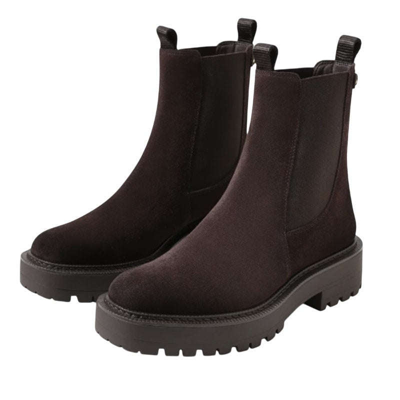 Sam Edelman Womens Laguna Ankle Chelsea Boot US 8.5 Brown Suede Waterproof NWOB
