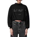 ALLSAINTS Women's Biggy Aster Sweatshirt Medium Black Tonal Logo NWT