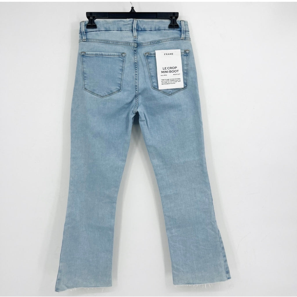 FRAME Womens Le Crop Mini Boot Cut Jeans Size 27 US 4 Atwood Light Wash Blue NWT