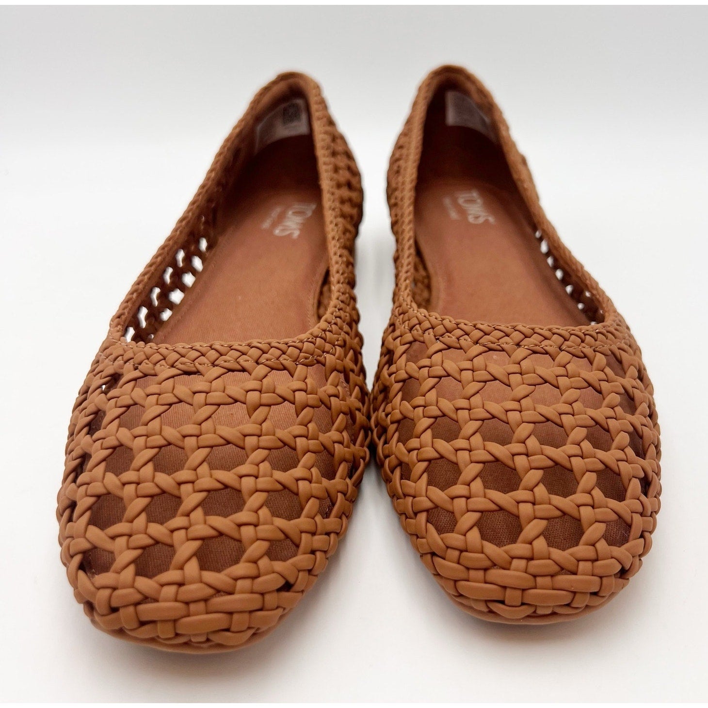 TOMS Womens Briella Ballet Flats Size 10 EU 42 Brown Woven NWOB