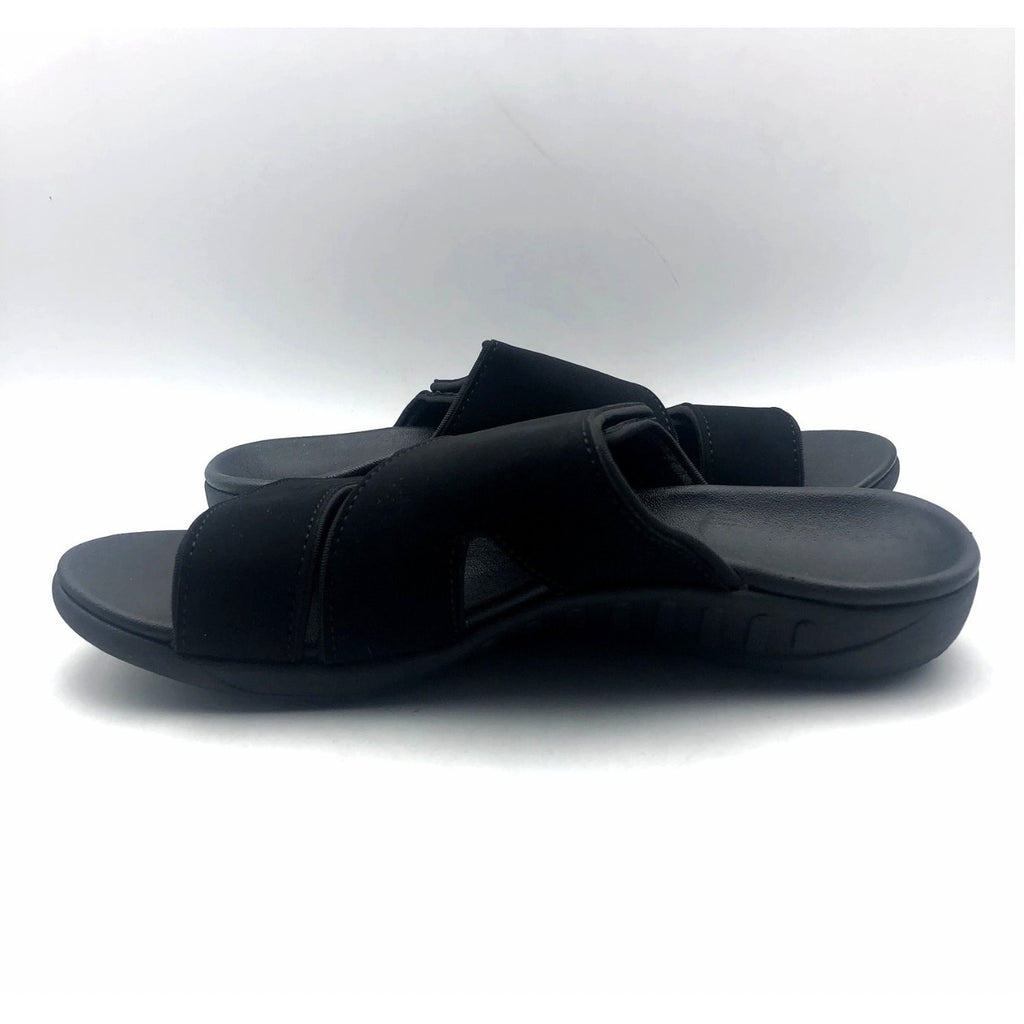 Spenco Womens KHOLO NUEVO Comfort Slide Sandals Size 7.5 WIDE Black NWT