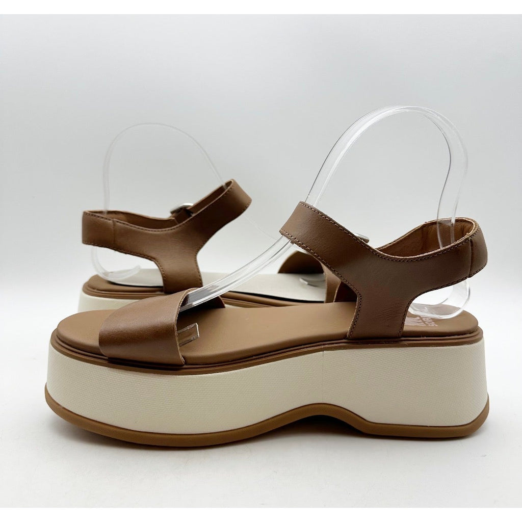 SOREL Womens Dayspring Platform Sandals Size 8.5 EU 39.5 Brown Leather NWOB