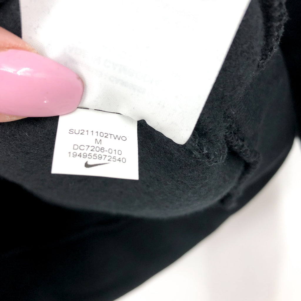 NIKE Girls Club Fleece Pullover Hoodie Medium Black White Sweatshirt NWT