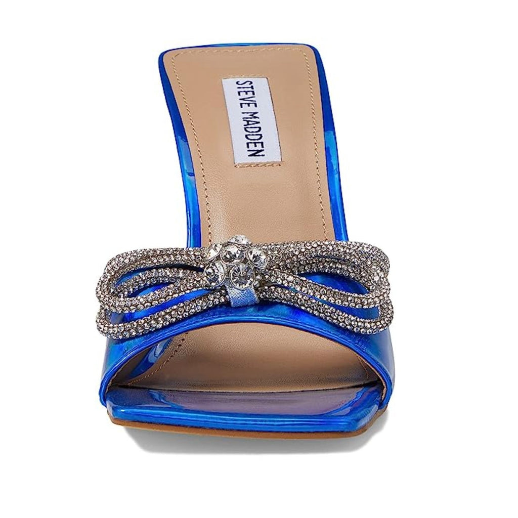 STEVE MADDEN Women's Embellish Heeled Sandals Size 10M Blue Square Toe NWOB